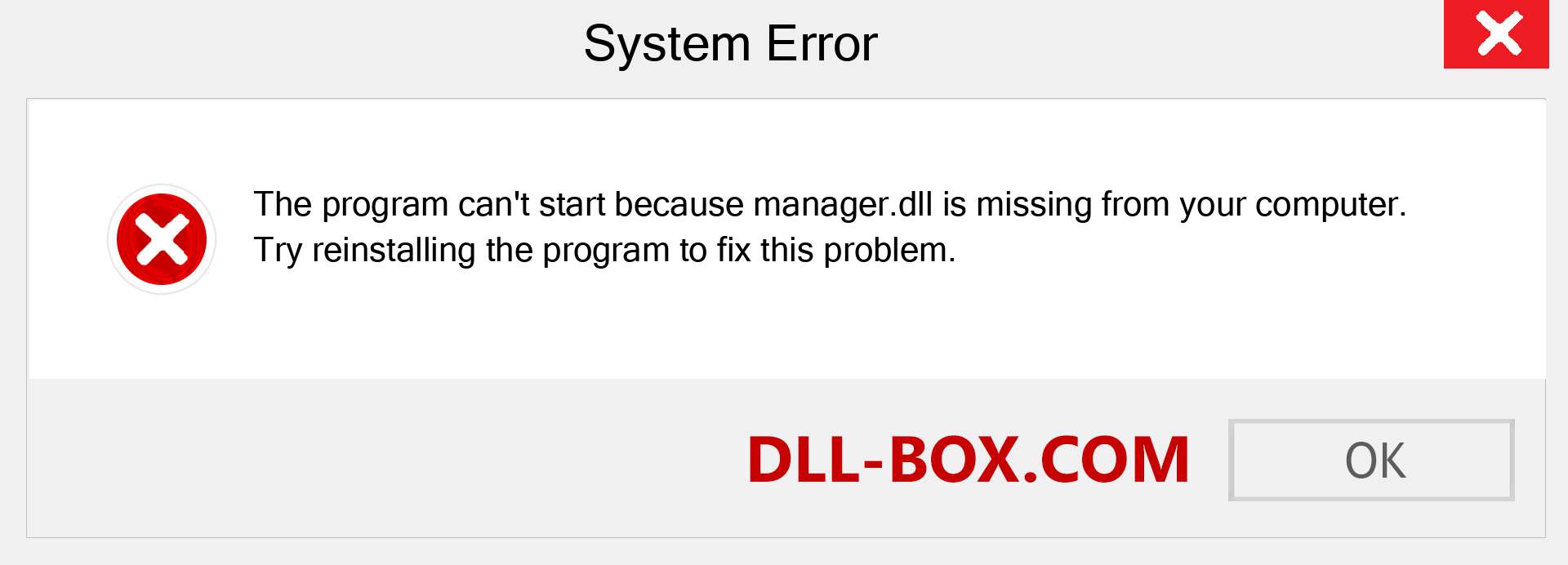  manager.dll file is missing?. Download for Windows 7, 8, 10 - Fix  manager dll Missing Error on Windows, photos, images